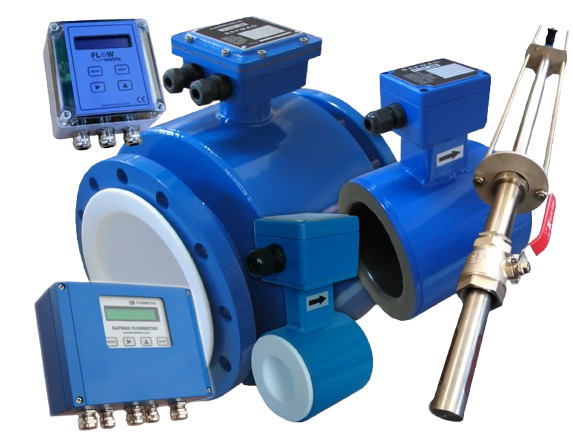 Safmag electromagnetic flowmeters with Flowmetrix signal converters